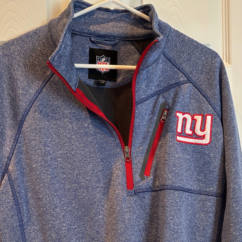 NFL Heather Blue Quarter-Zip with Red Trim